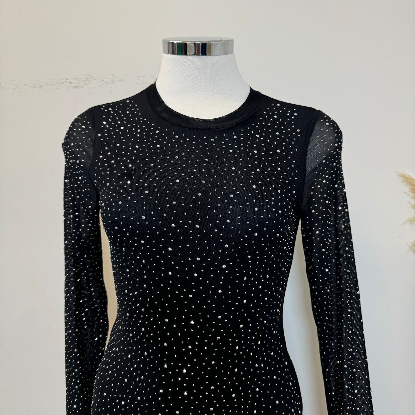 La Durango Rhinestone Dress-Black