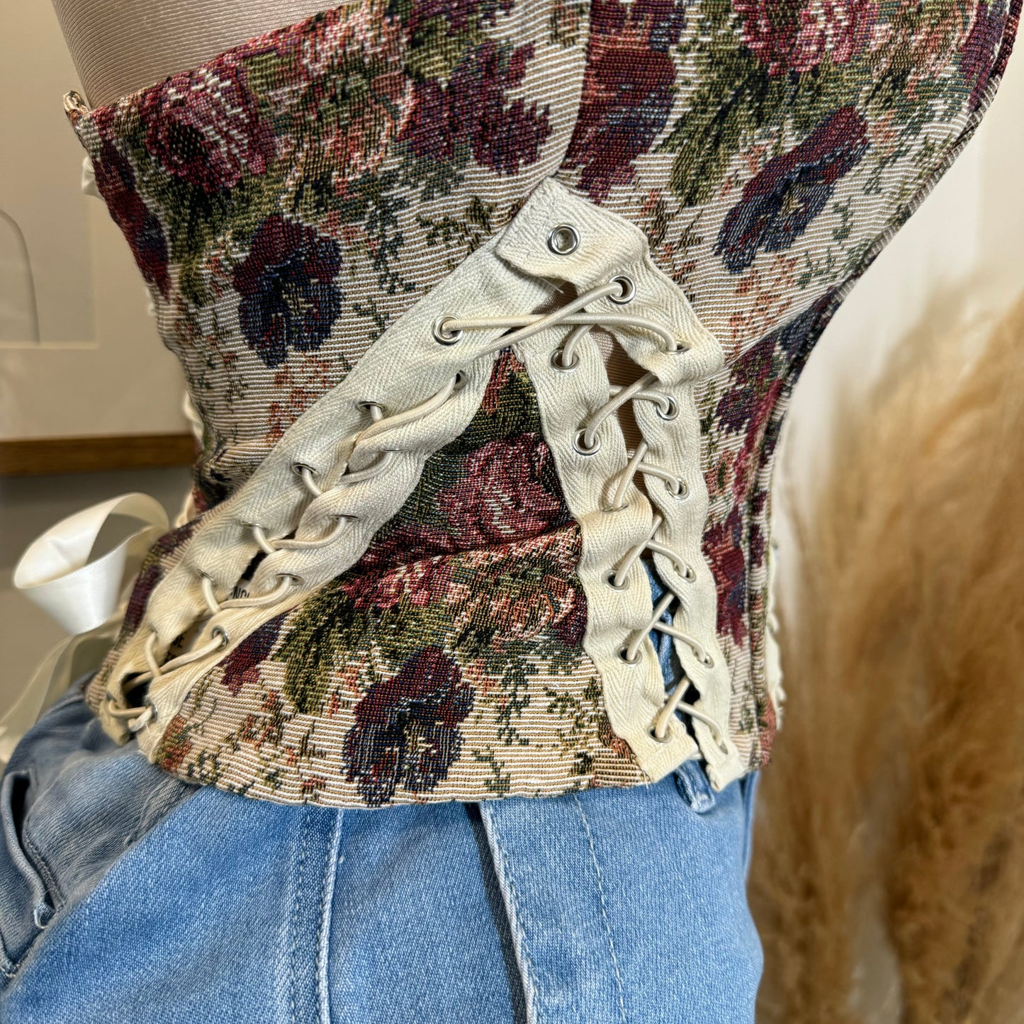 Rose Tie Side Bustier Corset-Multi