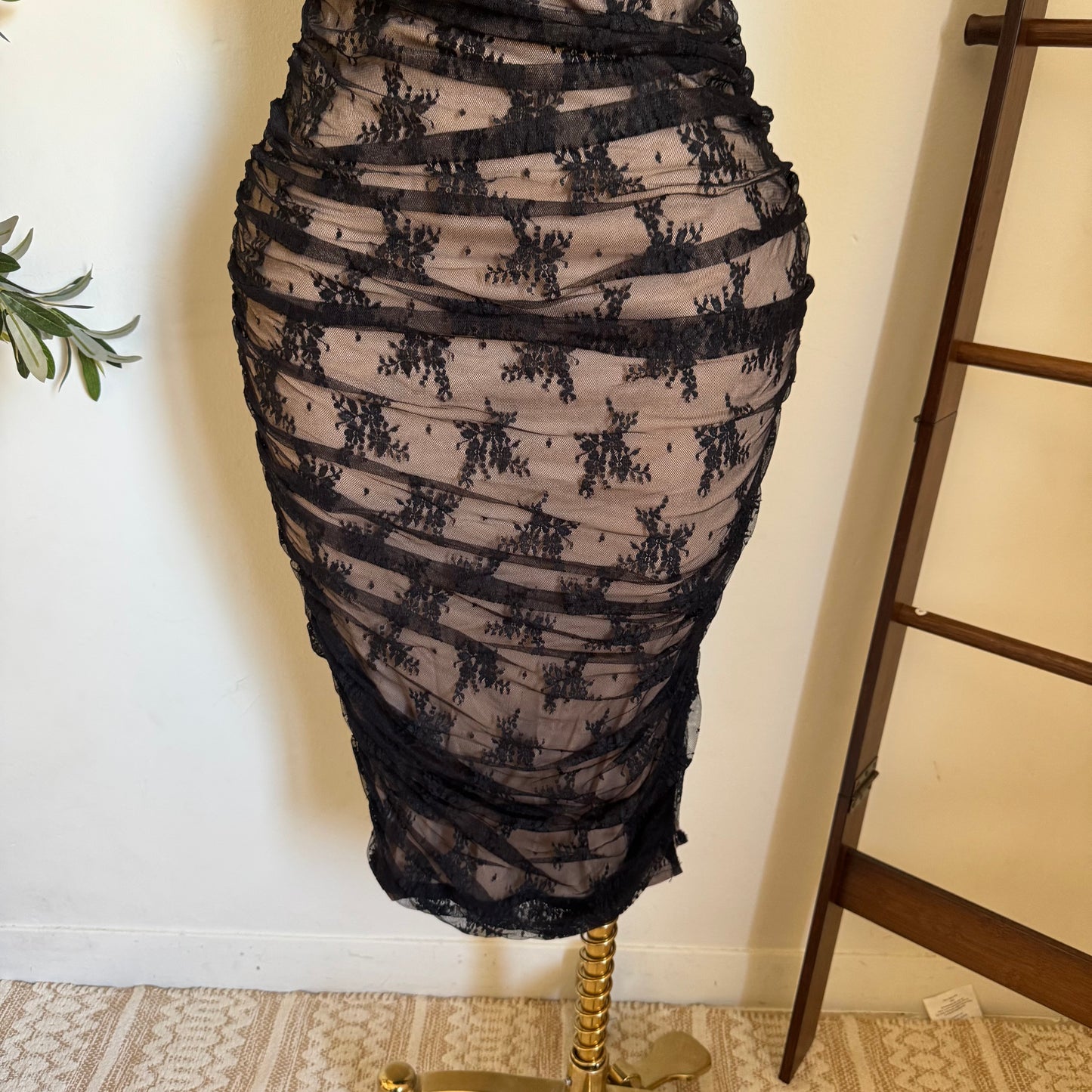Lace Midi Dress Plus size -Black