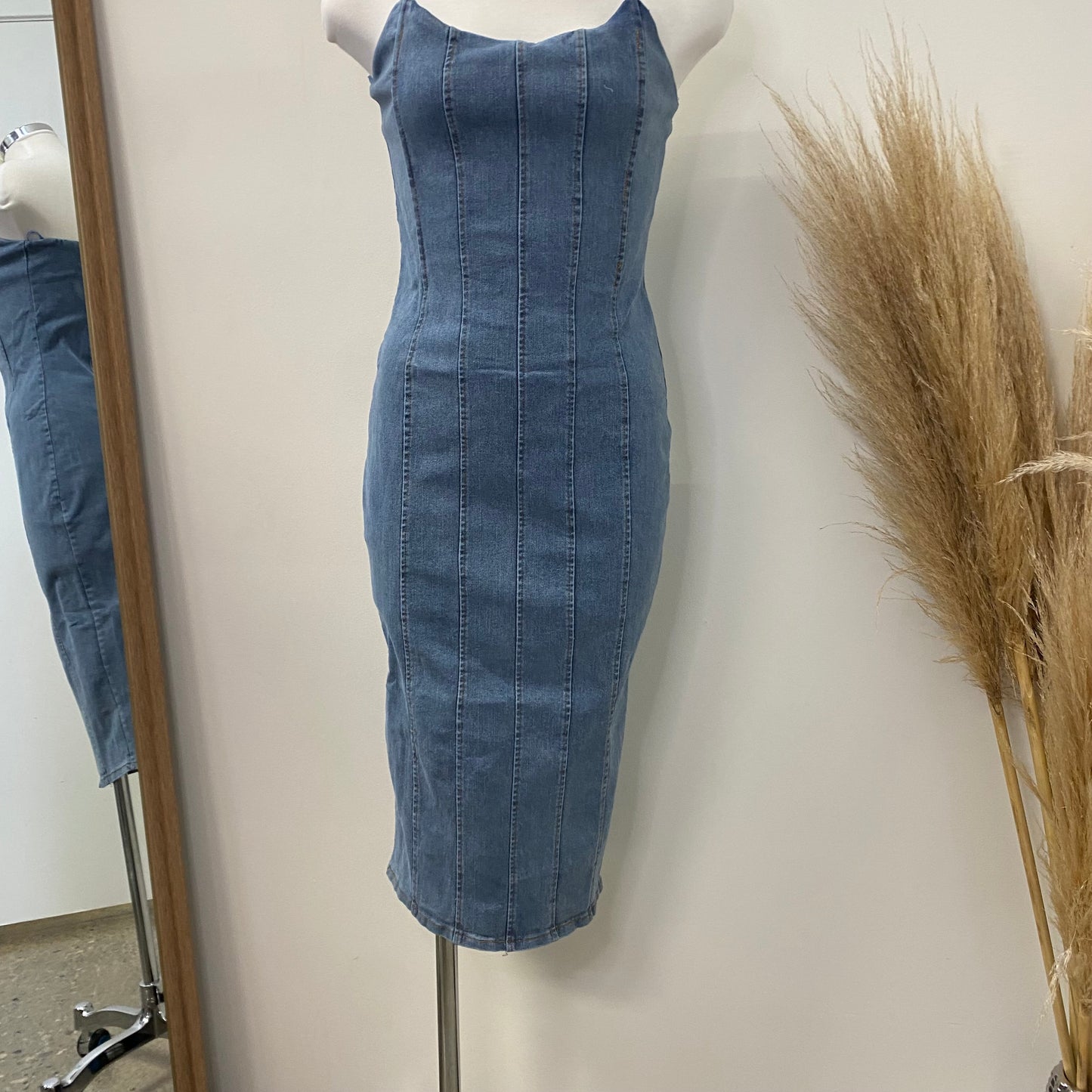 Manda Mid Dress-Denim