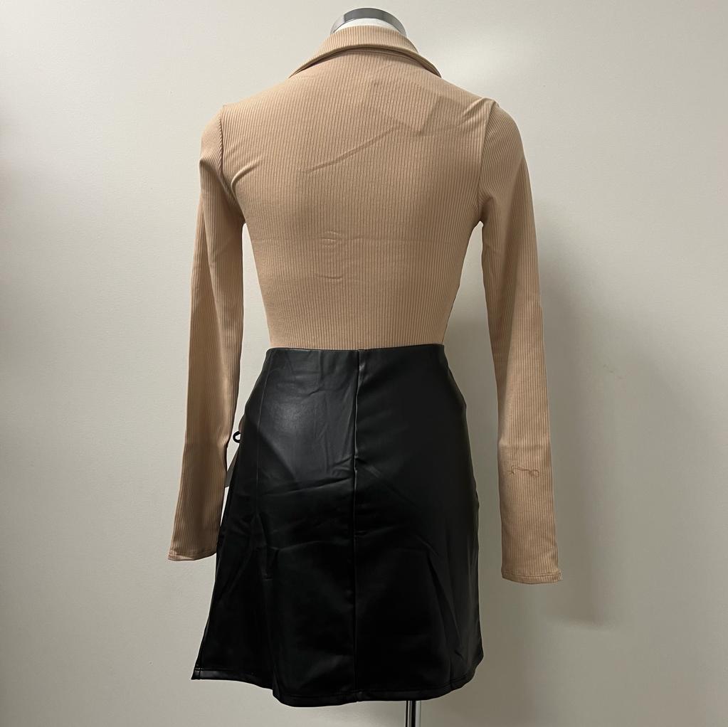 Ana Leather Mini Skirt -Black