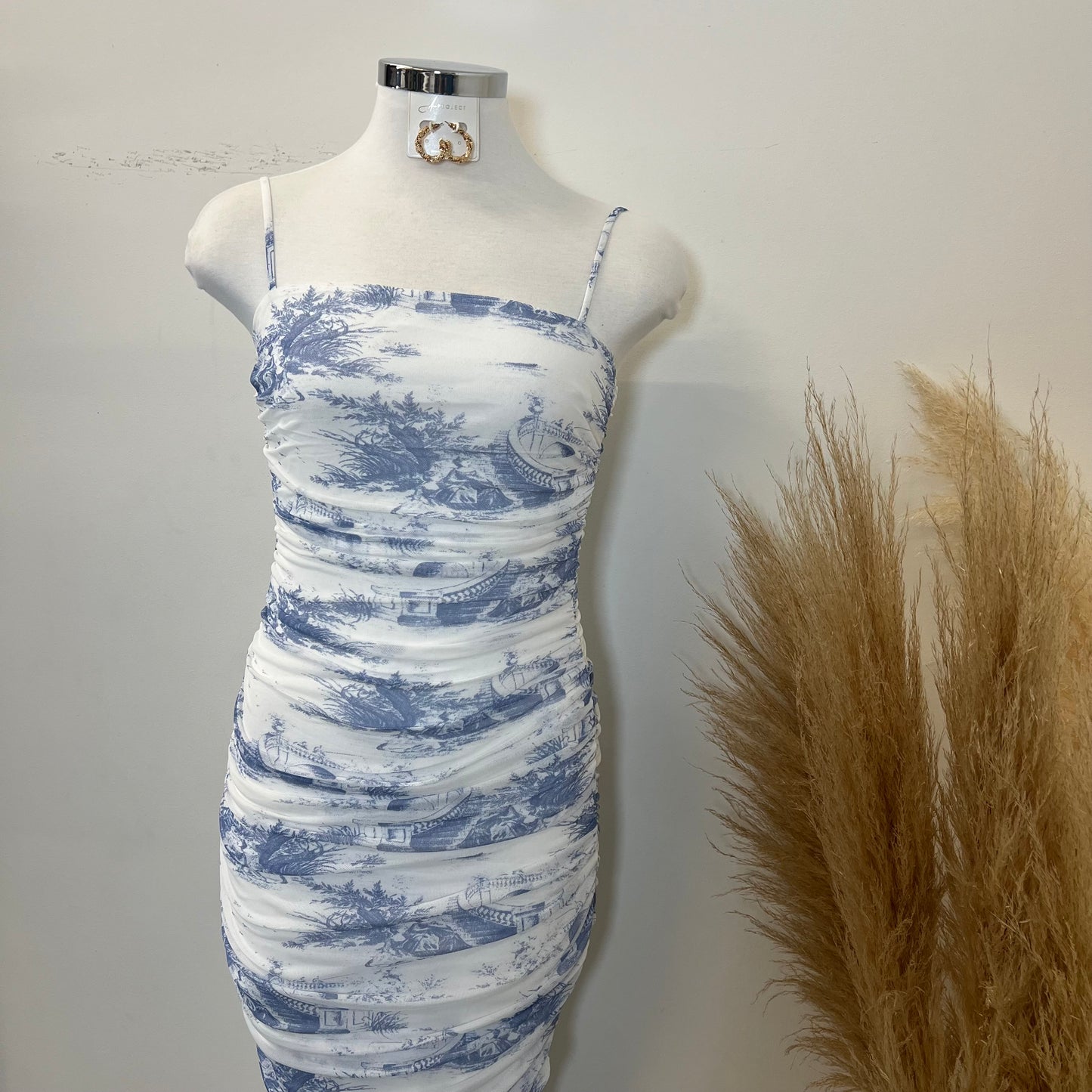 Carolina Dress-White/Blue