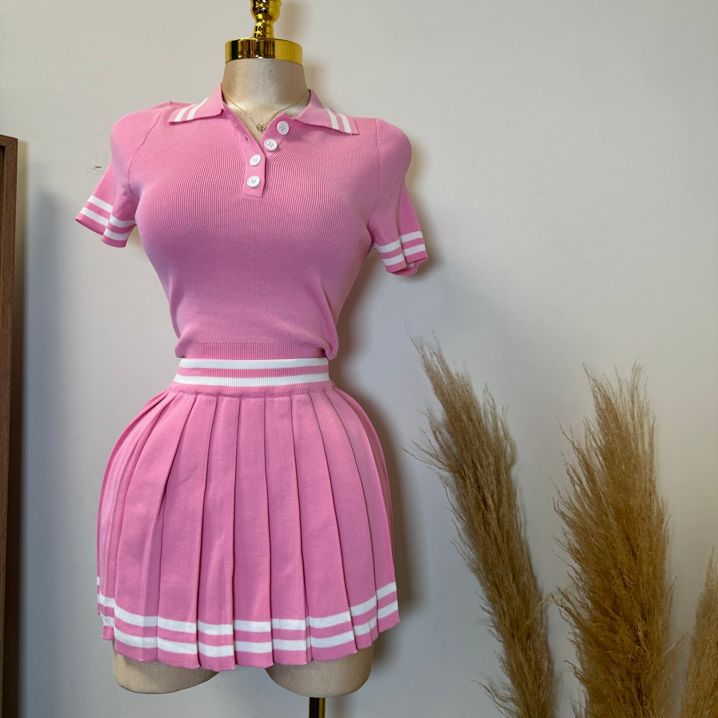 Tennis Skirt Set-Pink