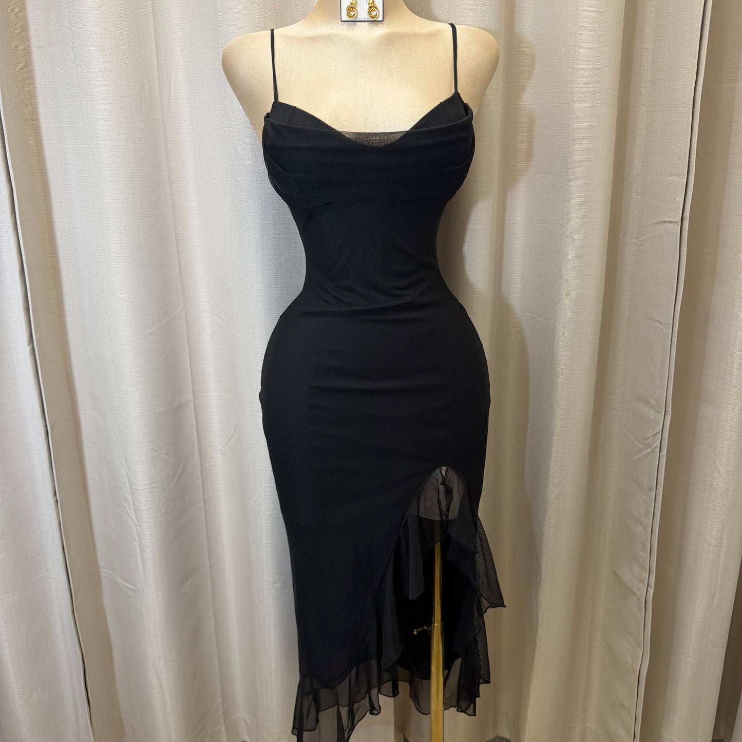 Mismaloya Mesh Dress-Black