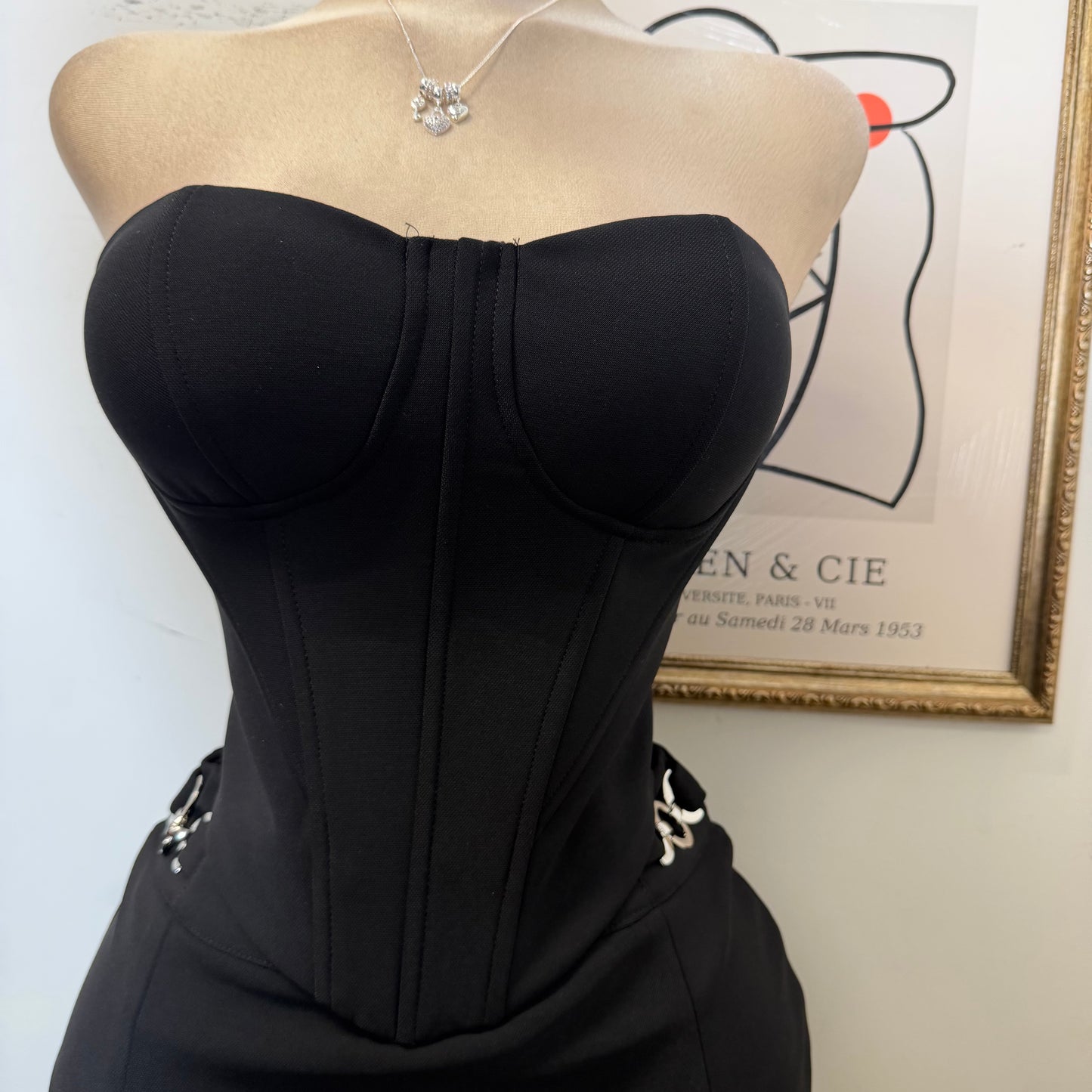 Strapless Corset Top-Black