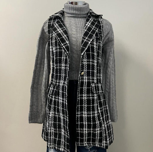 Mila Plaid Tweed Wrap Vest