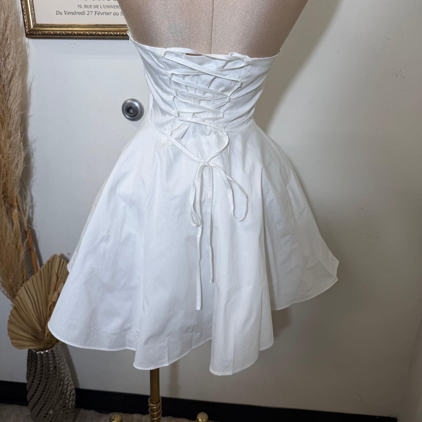 Angela Corset Halter Dress-White