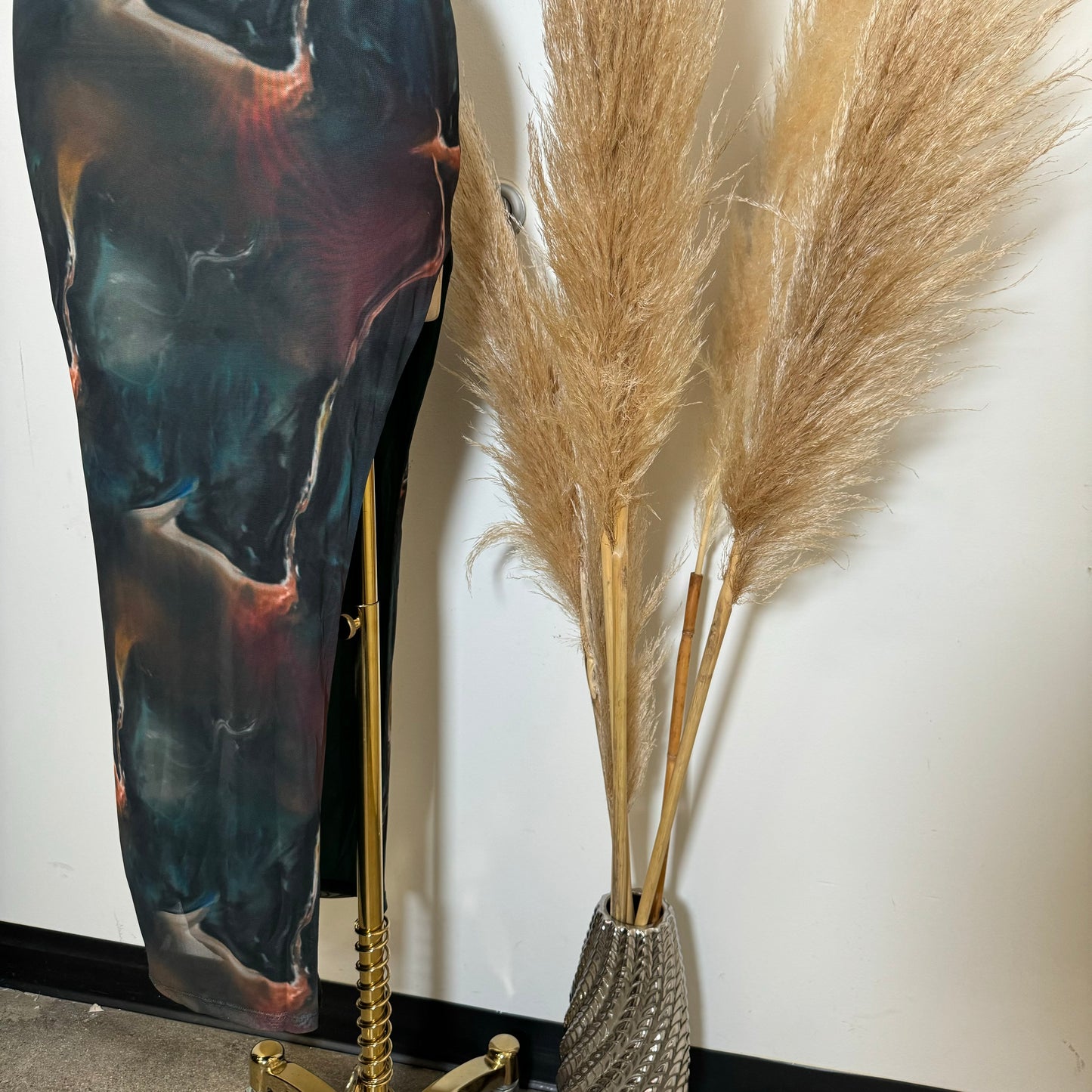 Tube Slit Maxi Dress-Multicolor