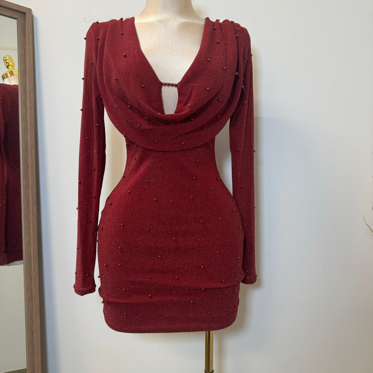 Cherry Lady Dress-Burgundy