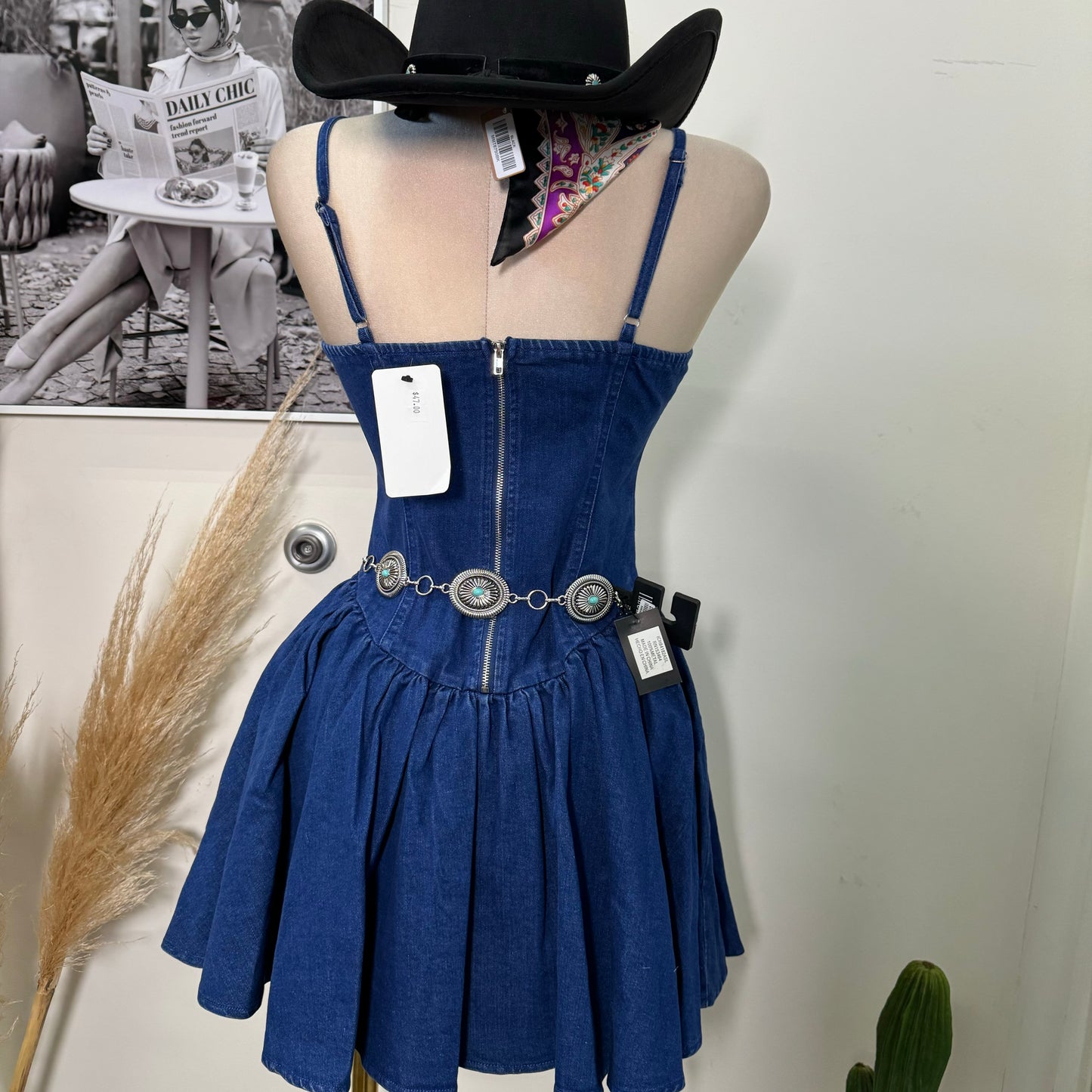 Carter Denim Dress-Blue