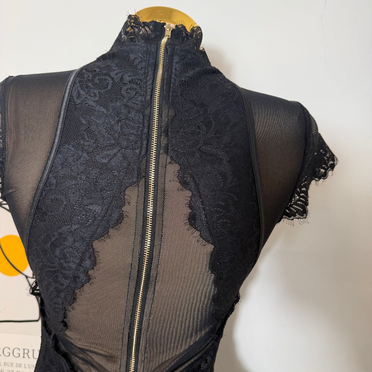 Lace Midi Dress-Black