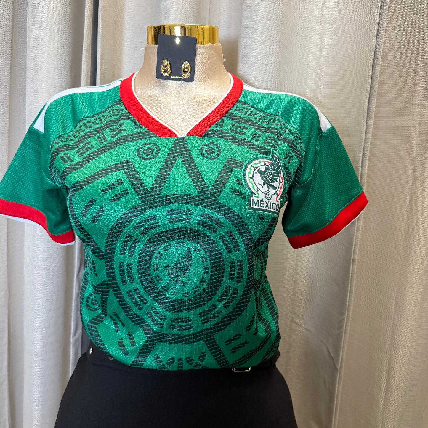 Tu puedes Mexico V neck Jersey women- Green
