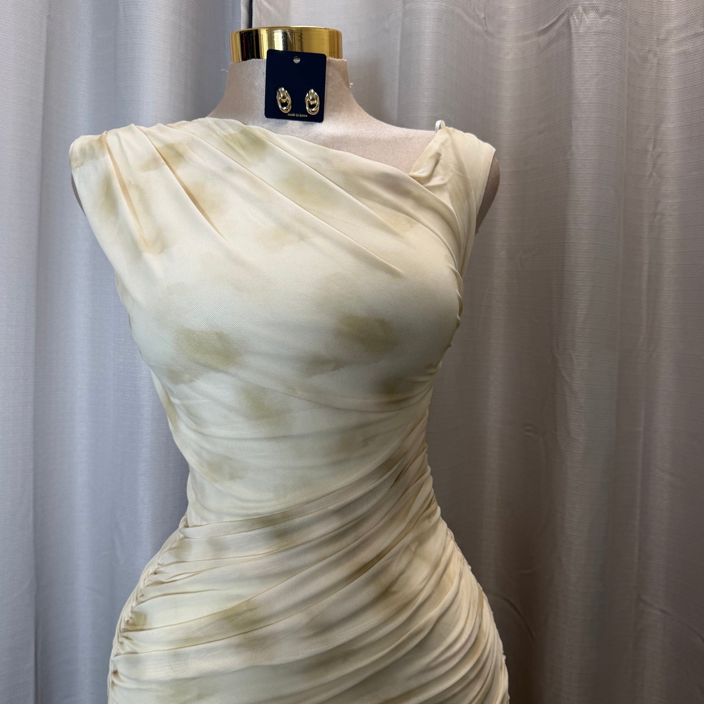 Luxi Dress-yellow/White