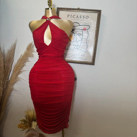 Inara Plus size Dress-Red