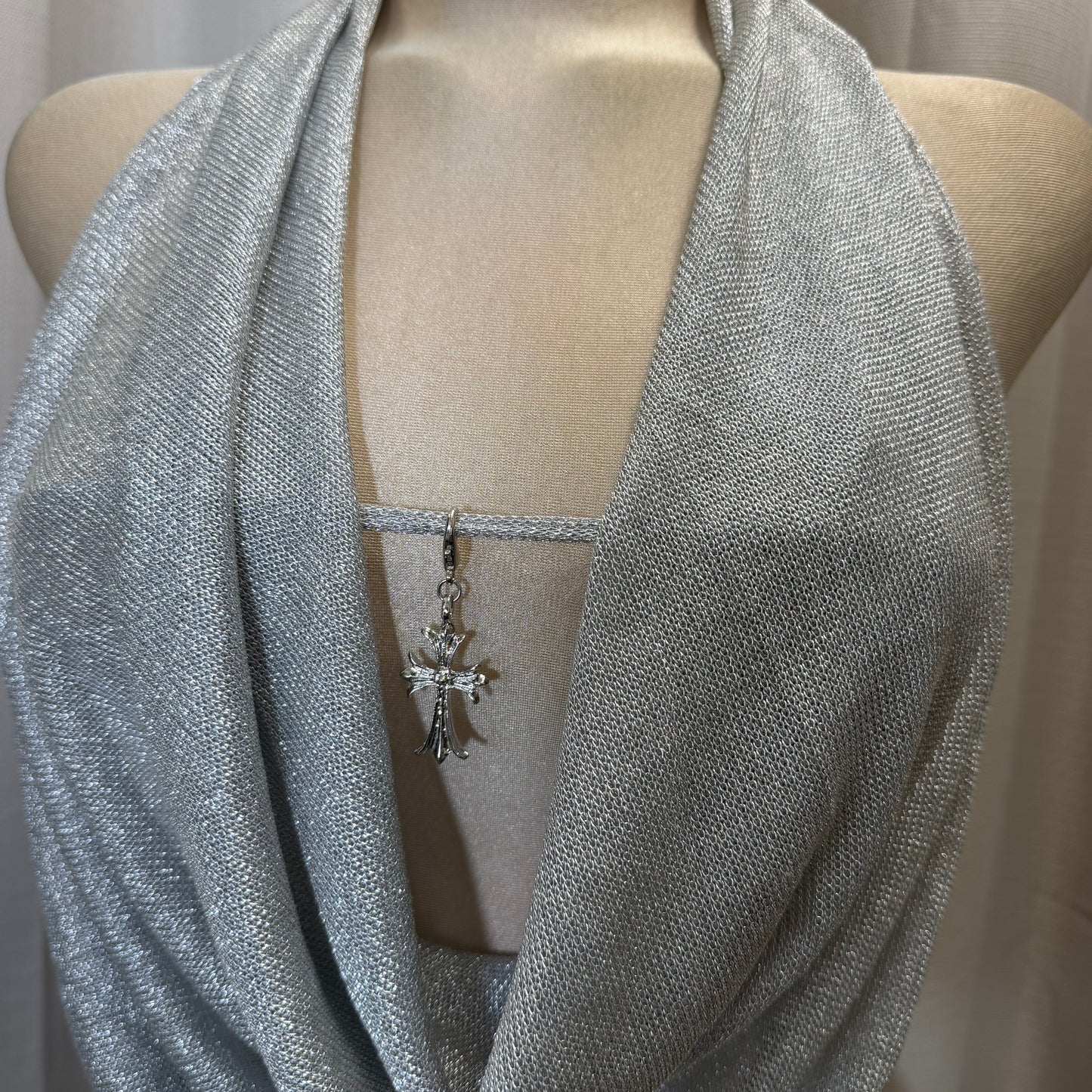 Halter Cowl Top-silver