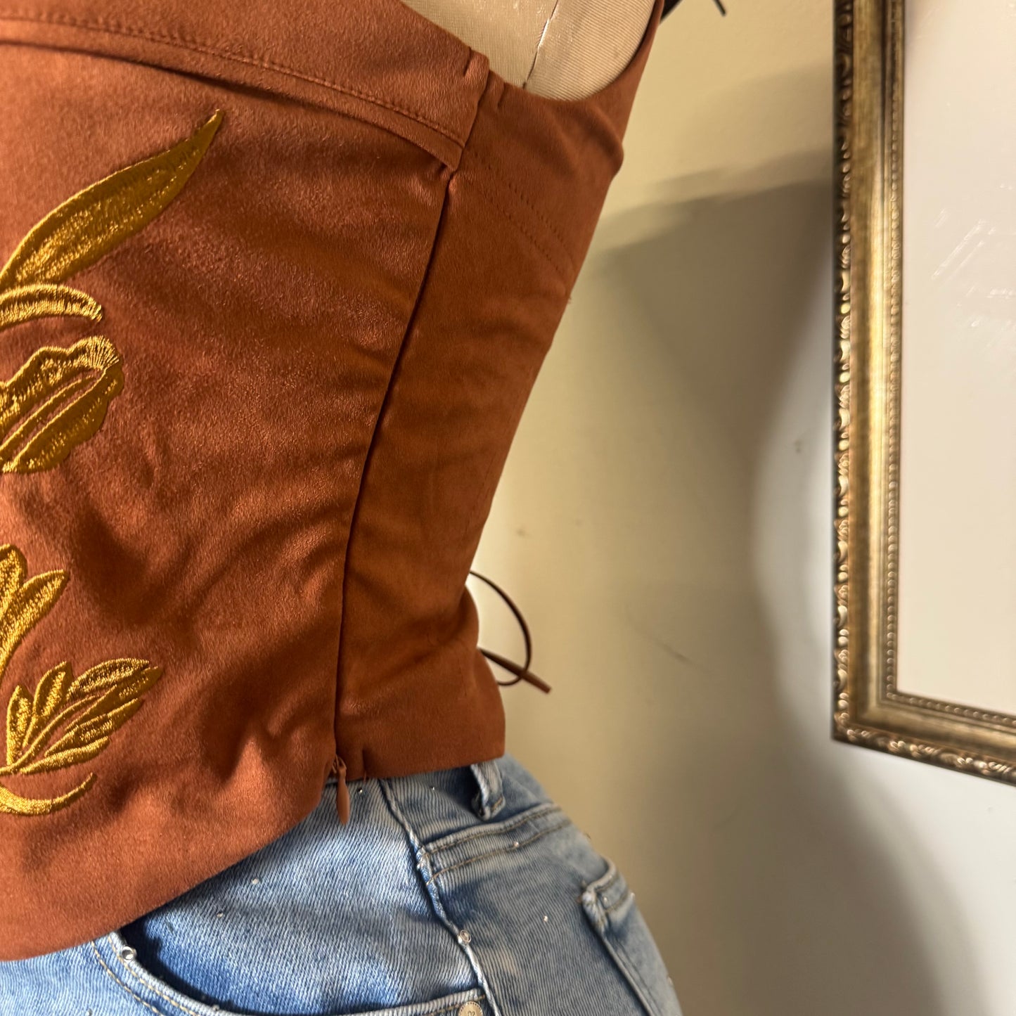 Western corset Top- rust