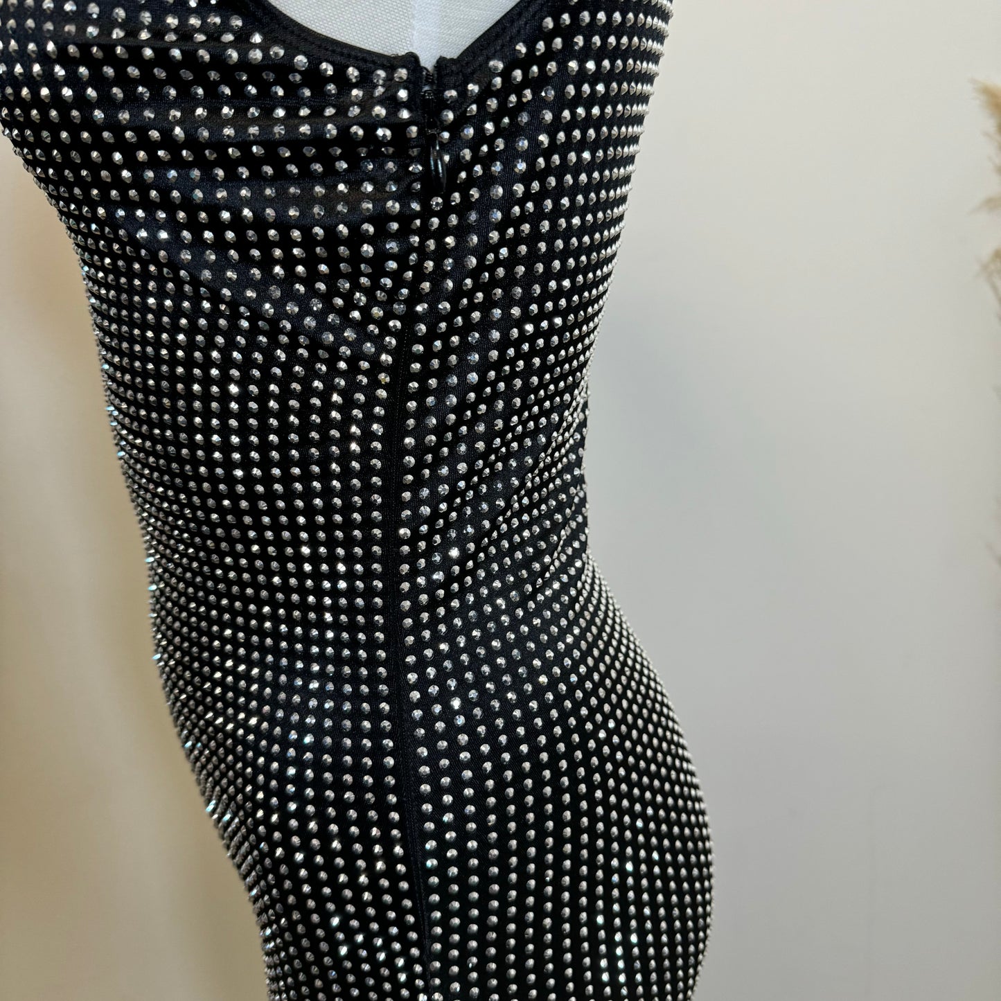 Kasey Rhinestone Dress-Black