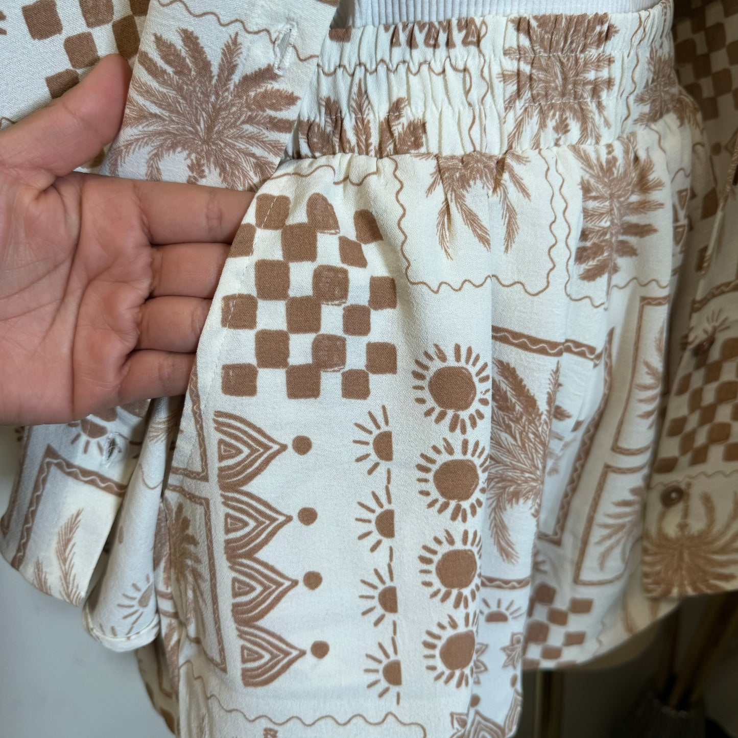 Cancun Short two piece set-Beige
