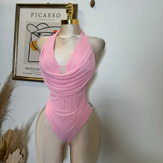 Alieen Mesh Bodysuit-Pink