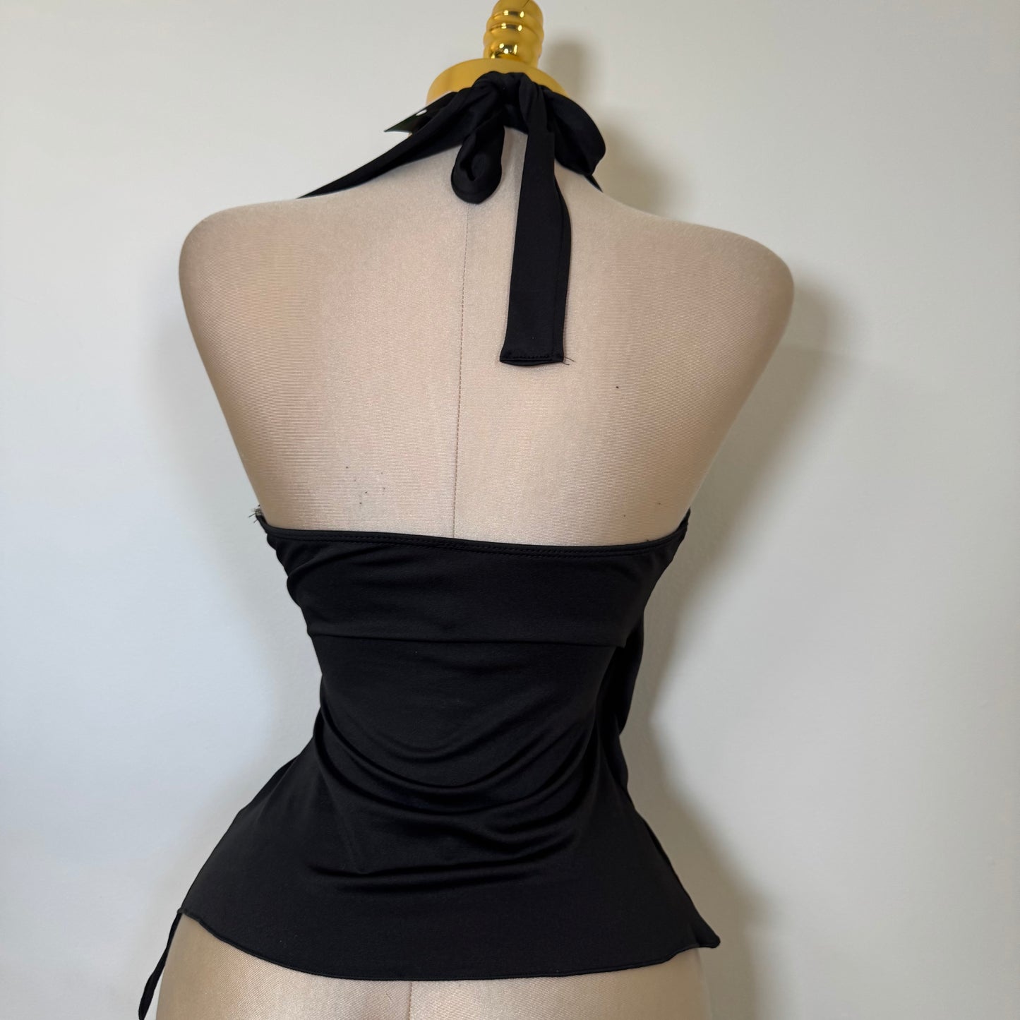 Cowl Double Layered Dress-Black