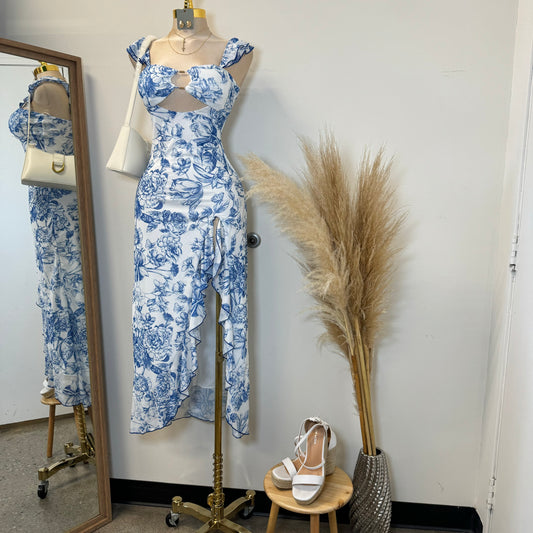 Karol Dress-Blue/White