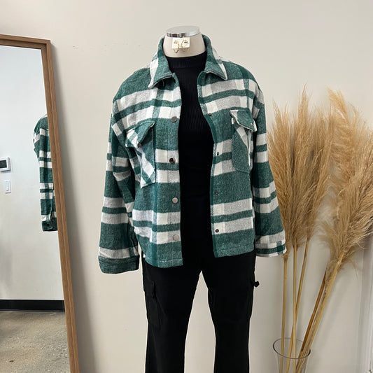 Lala Crop Flannel PL-Hunter Green