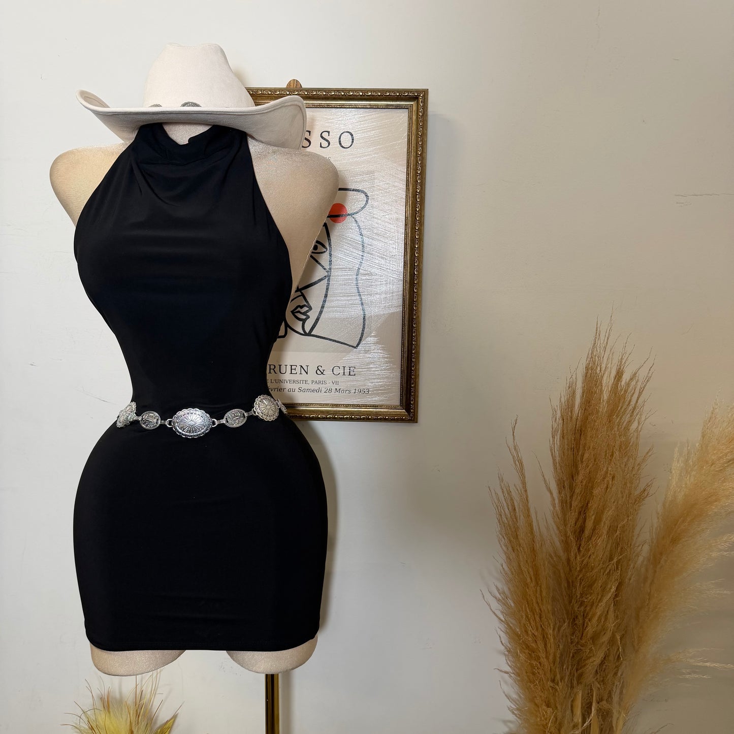 Sleeveless Halter Cowl Neckline Mini Dress-Black