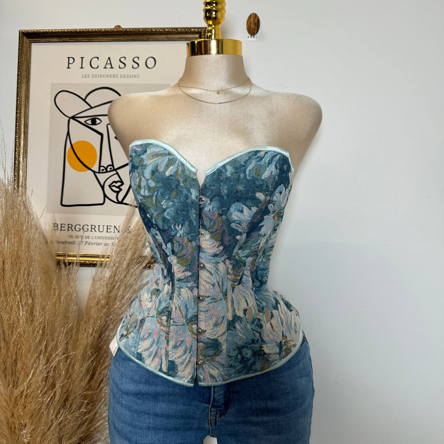 Long Corset Top-Blue