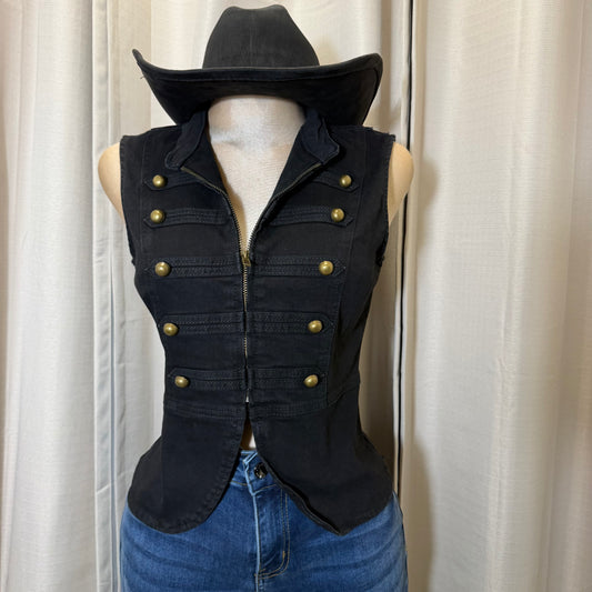 Napoleon Denim Vest-Black