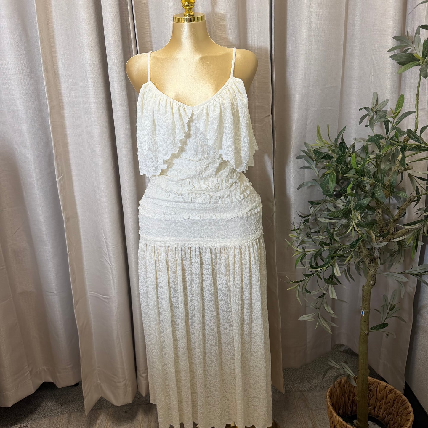 Luxe Desire Maxi Dress-Cream
