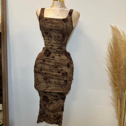 Mocha Dress-Brown