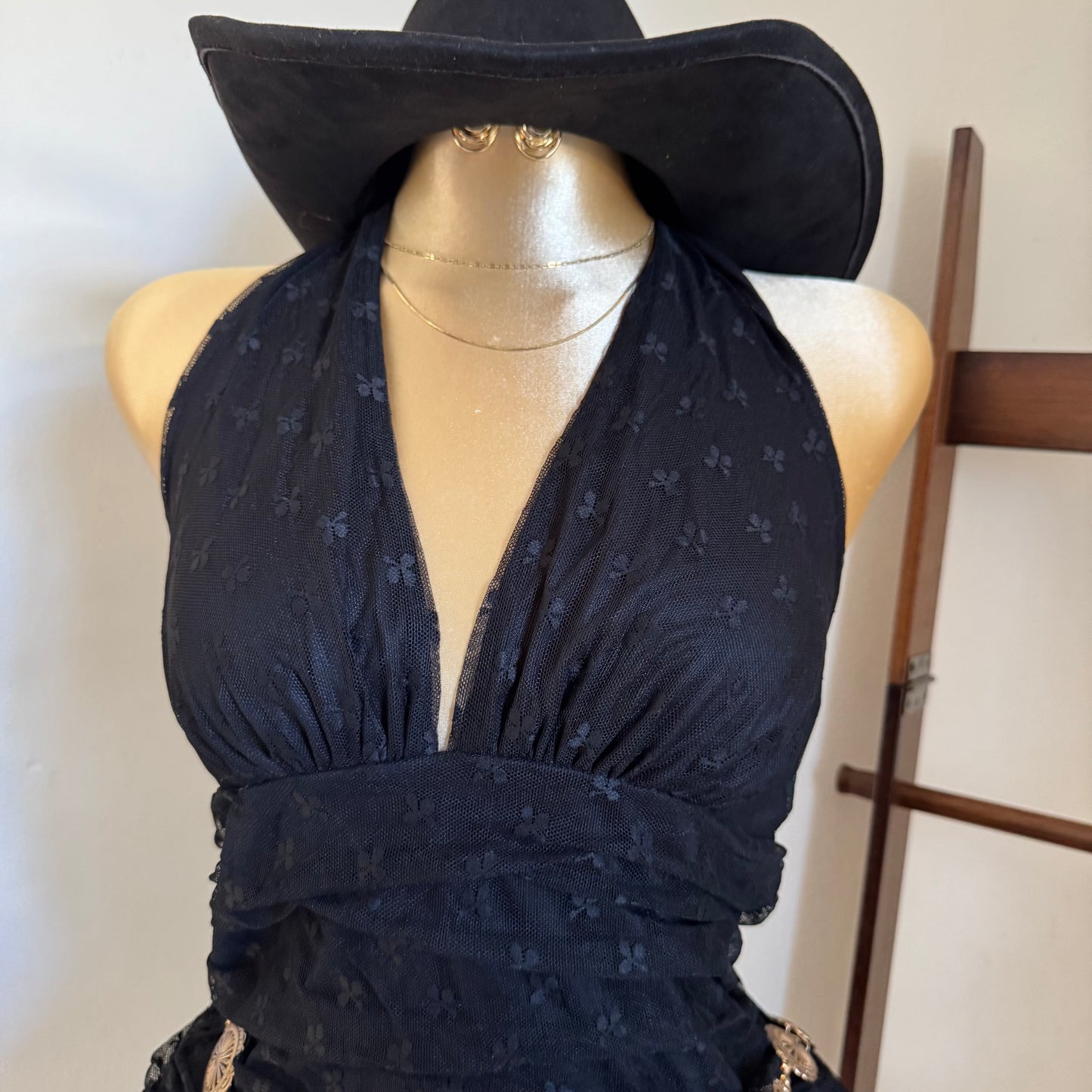 Halter Lace Plus size-Black