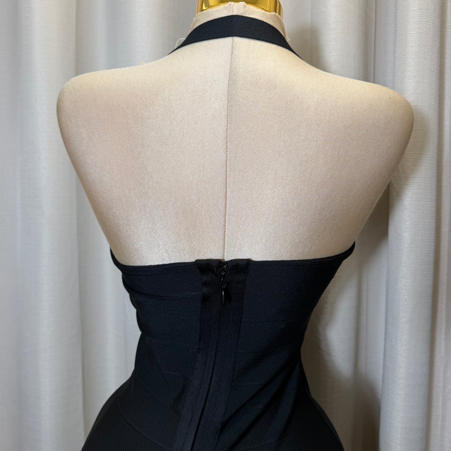 Sleeveless Halter Bandage Mini Dress-Black