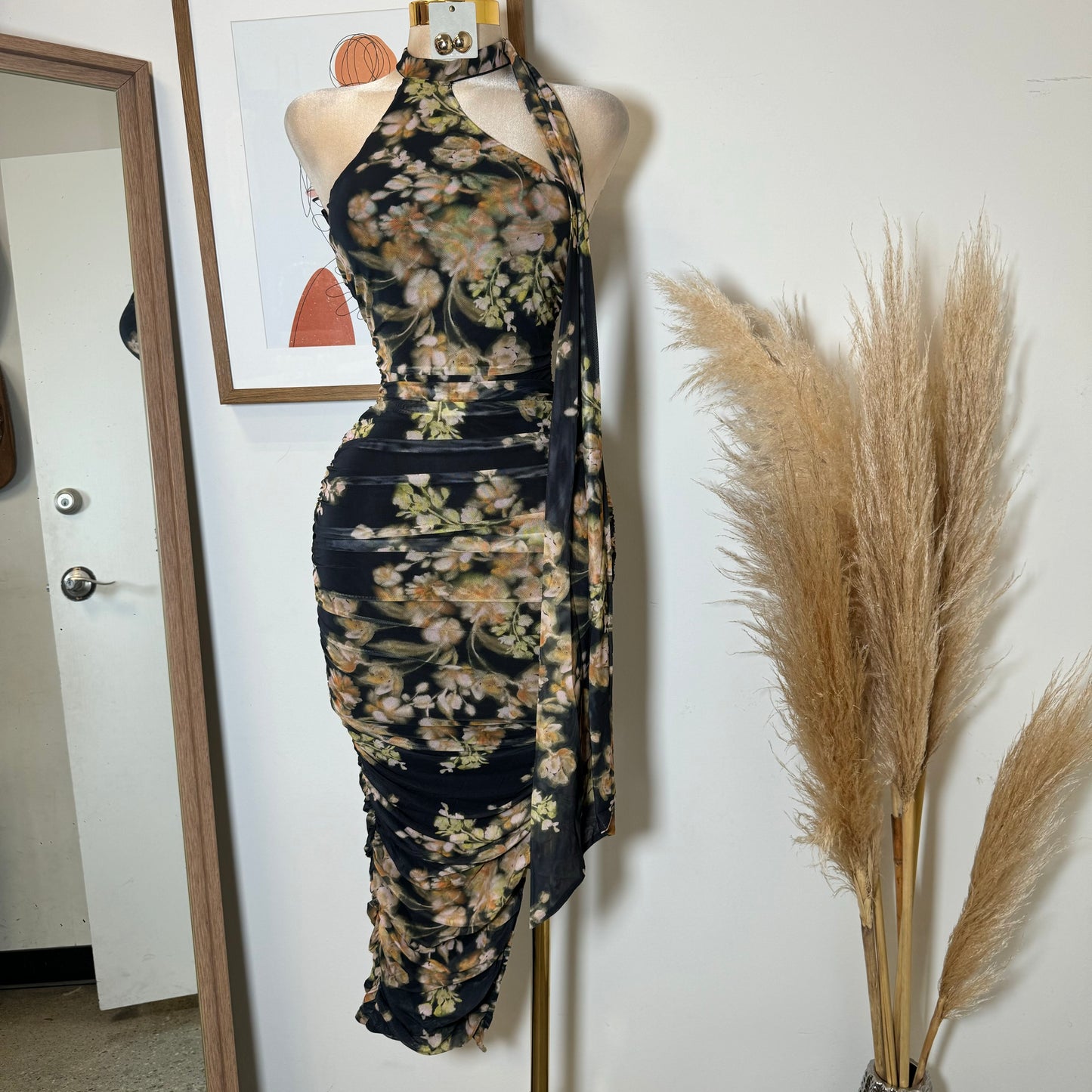 Evonne Dress-Floral Black