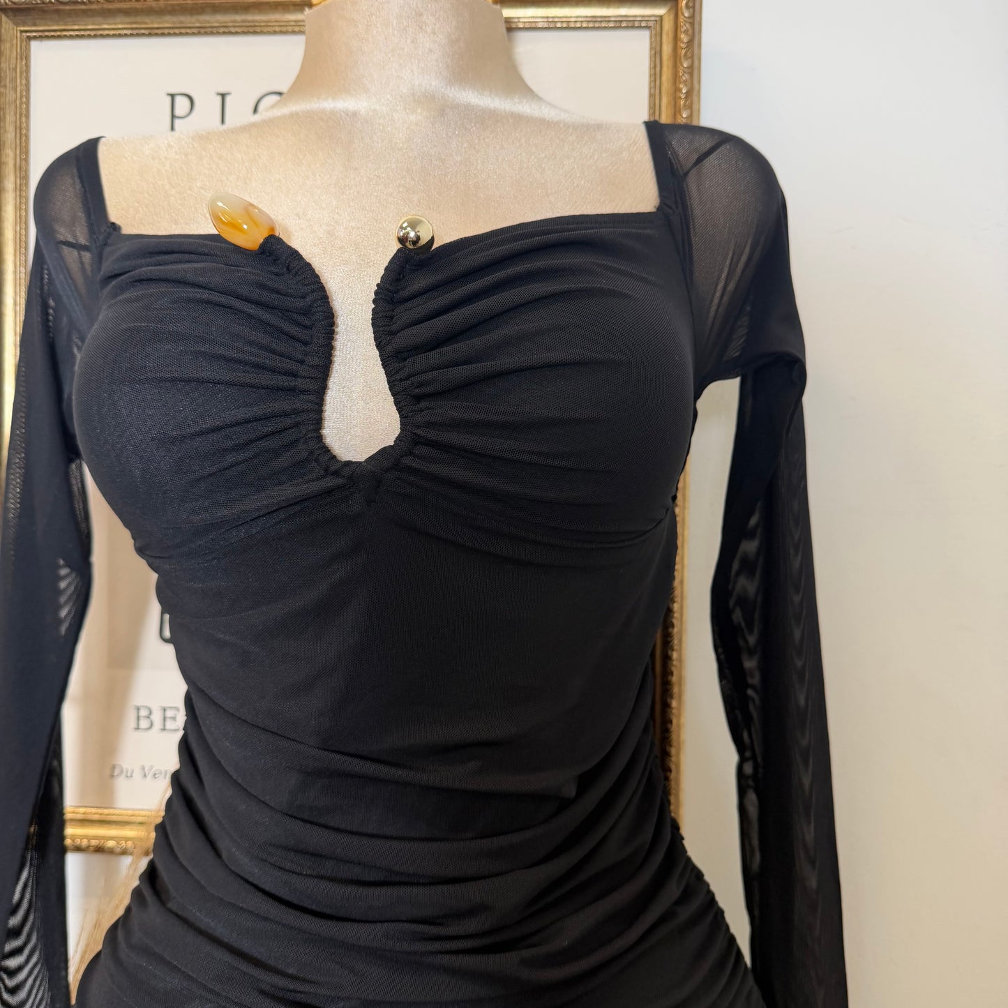 Off Shoulder Ruched Bodycon Mini Dress-Black