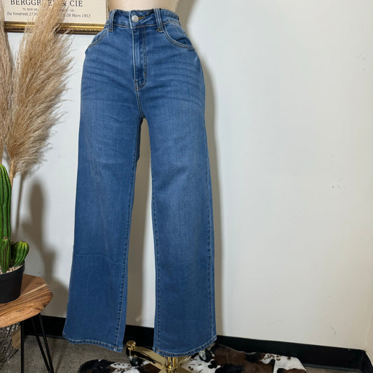 V2610M High Rise  Wide Leg-Medium Blue