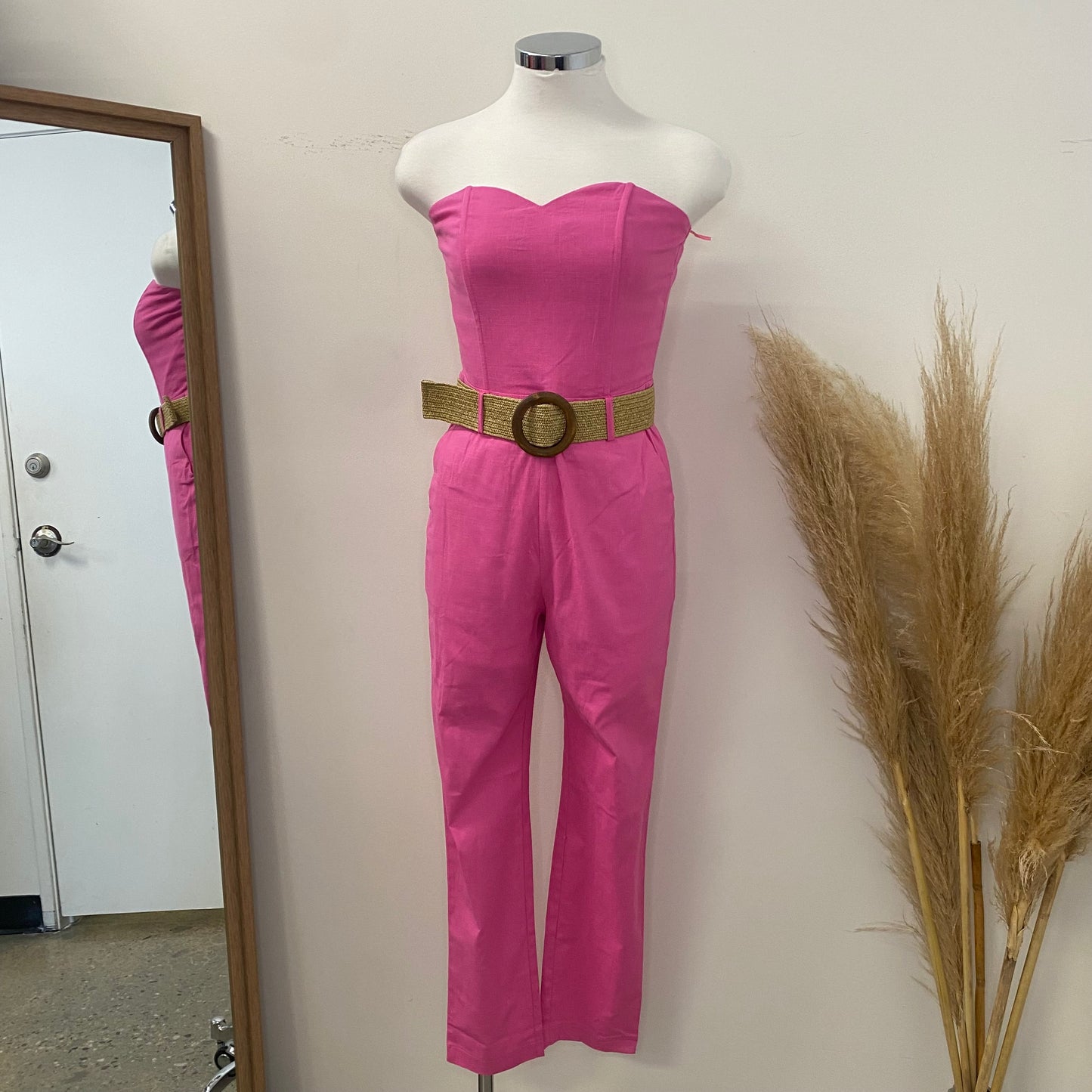 Cielo Linen Jumpsuit-Pink