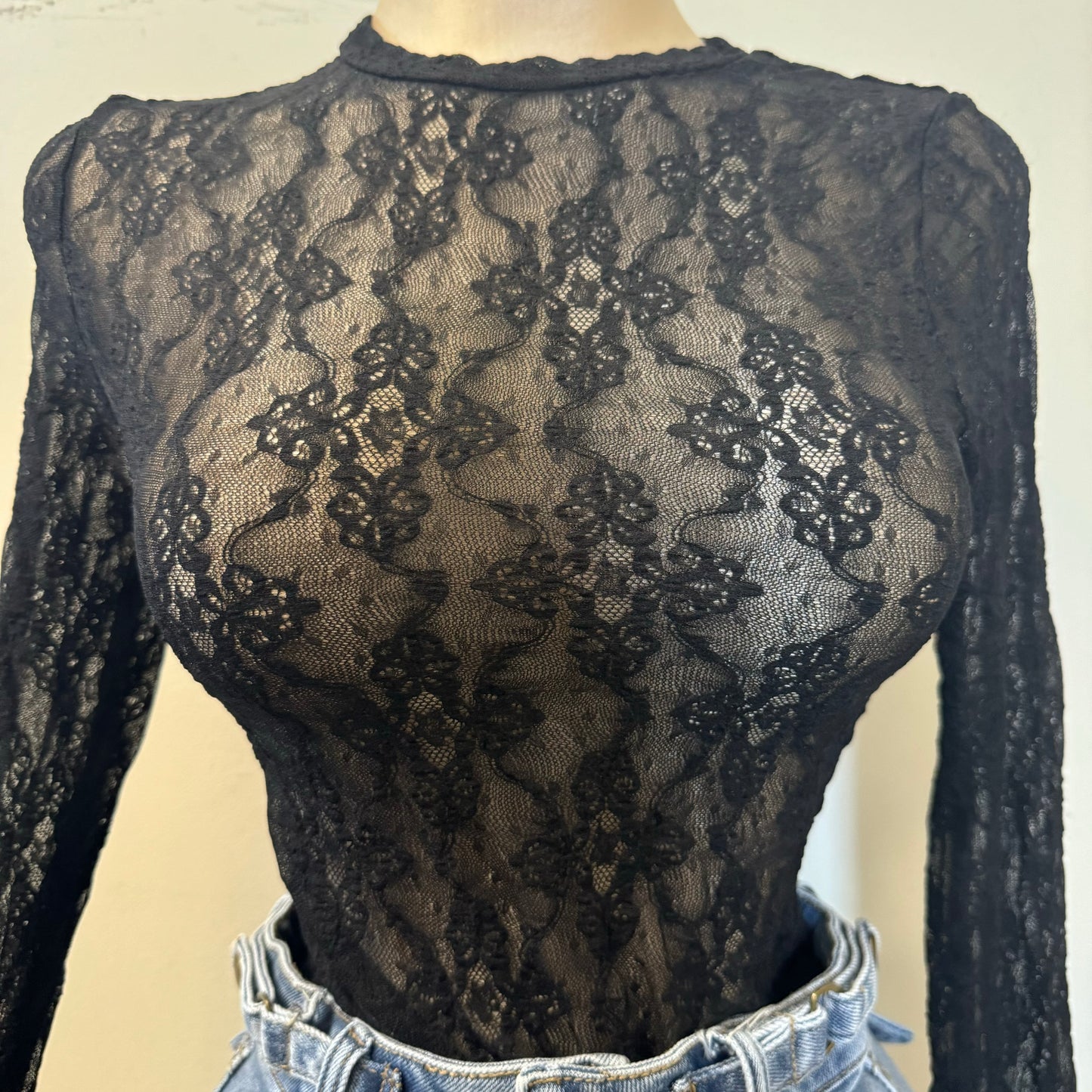 Lace Bodysuit -Black