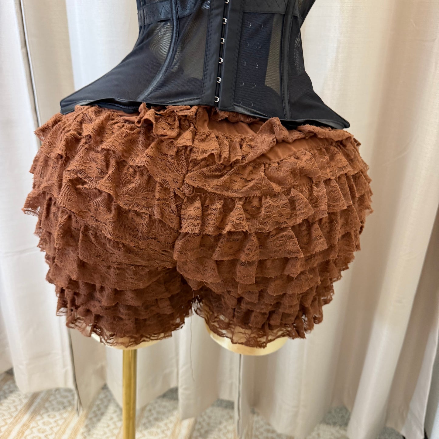 PL-Ruffle Shorts-Brown