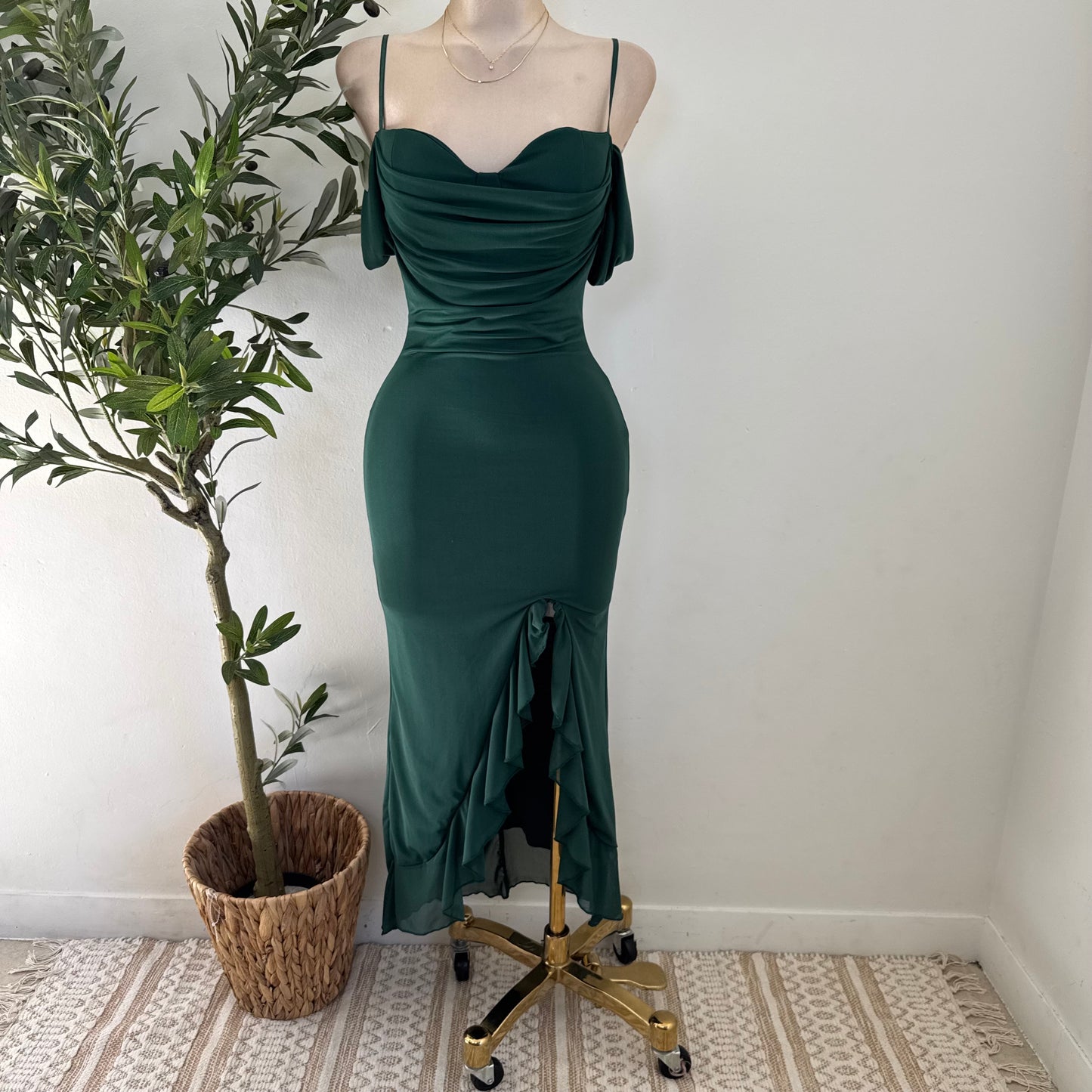 Kalie Mesh Dress-Esmerald