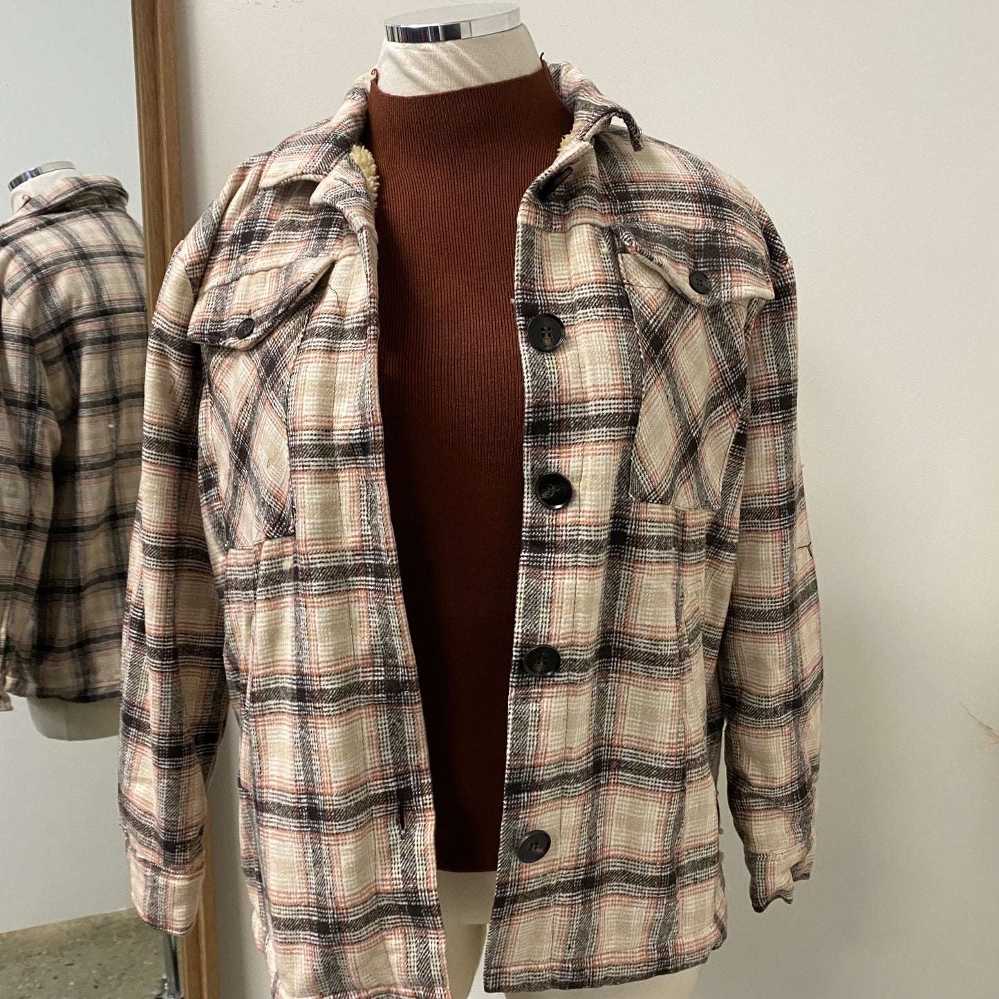 Plaid Jacket With Fleece PL-Cafe