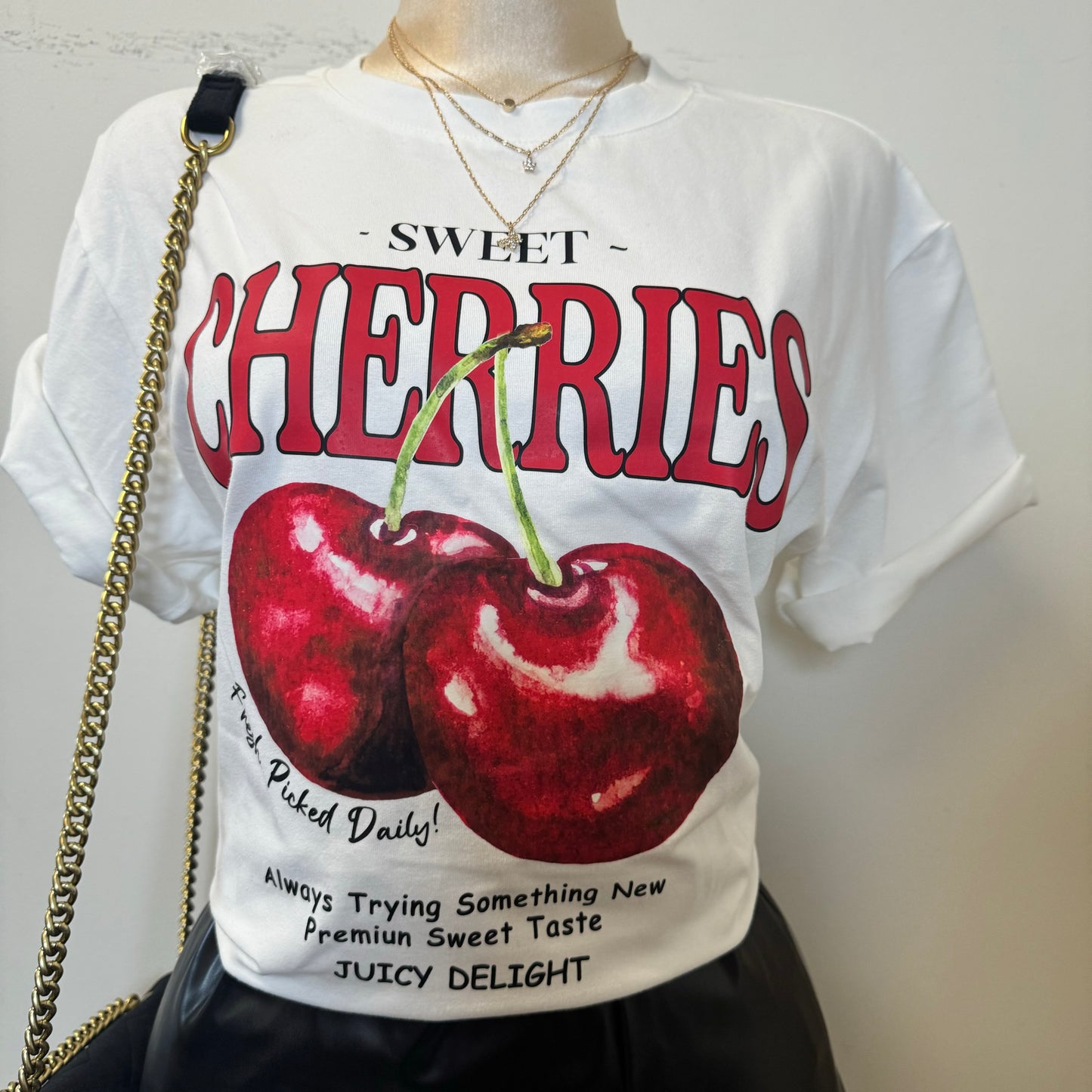 Sweet Cherries Top-White