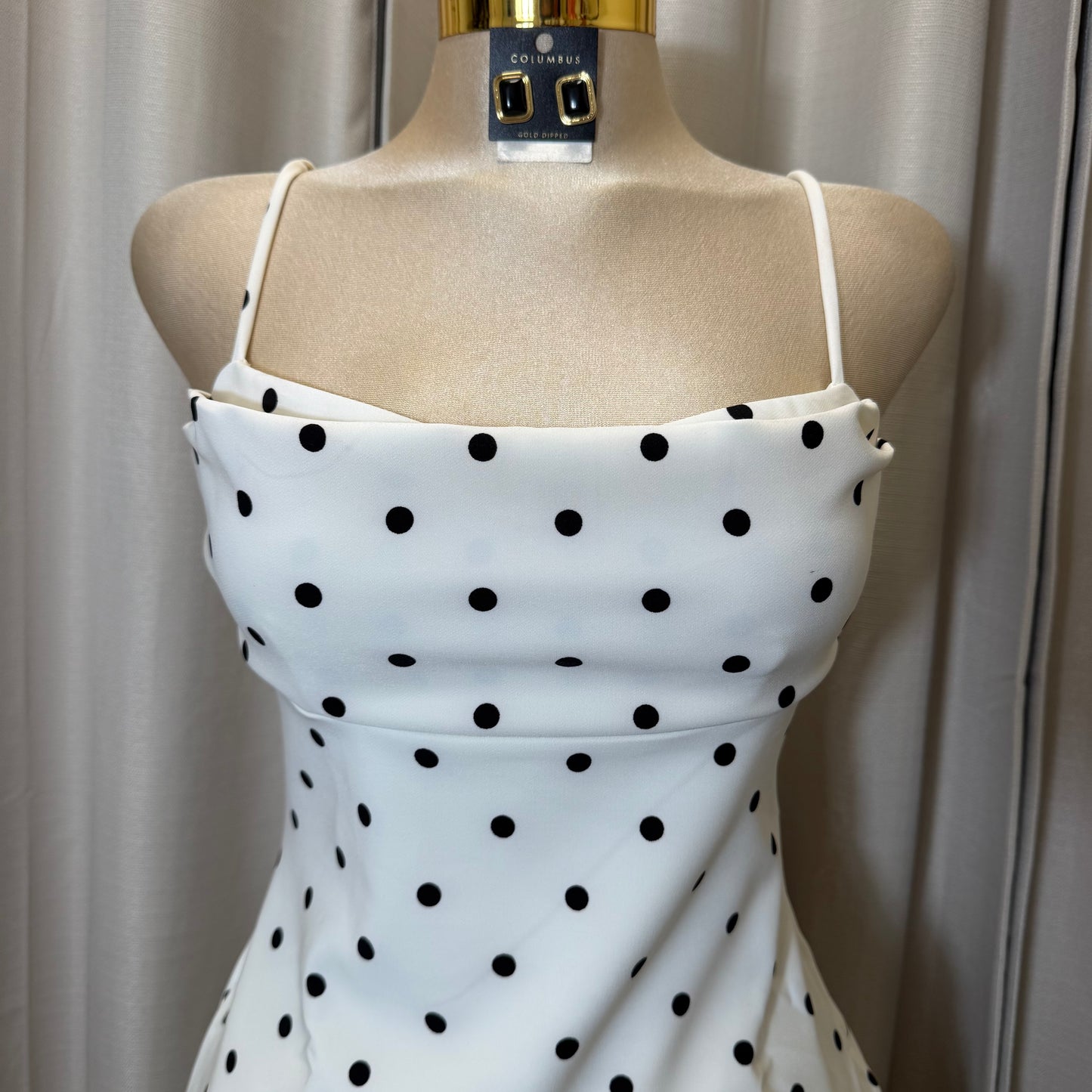 Polka Dot Mini Dress-white/Black