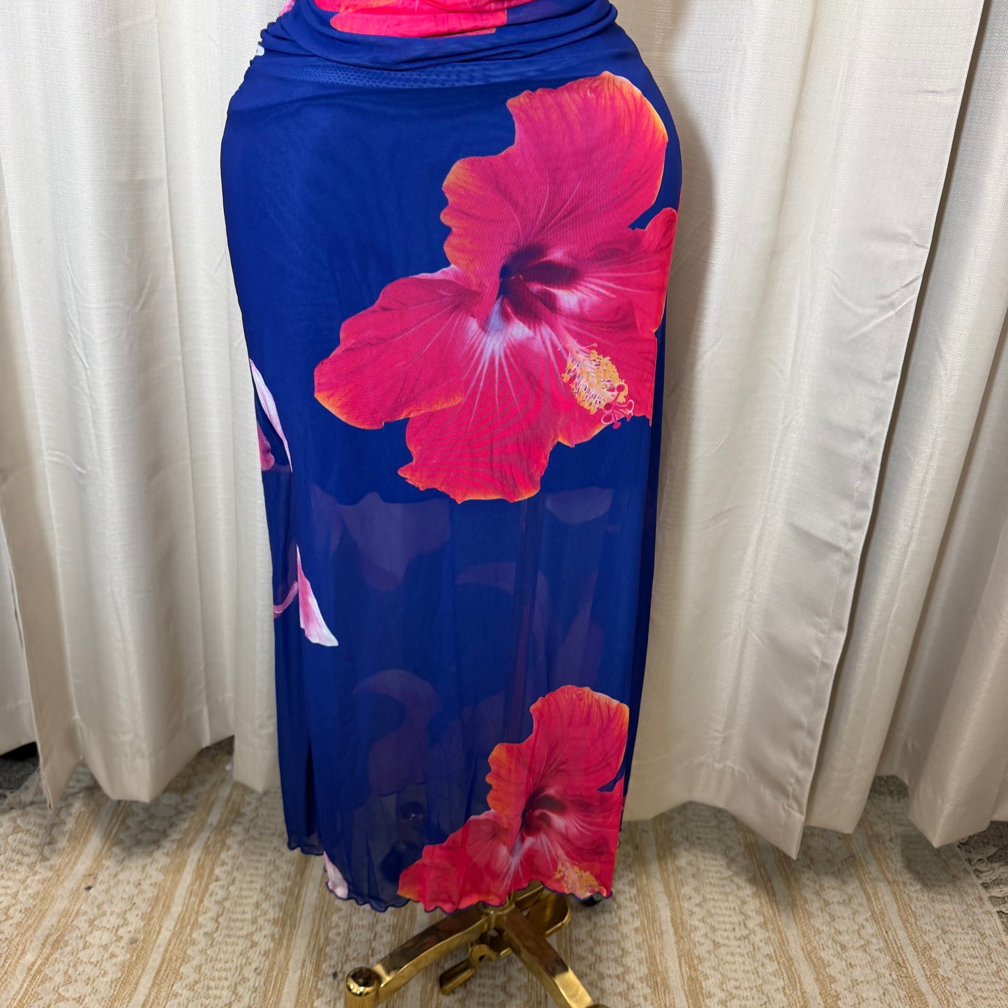 PL-Halter Long Dress-Blue