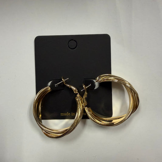 Twist Hoop Earrings-Gold