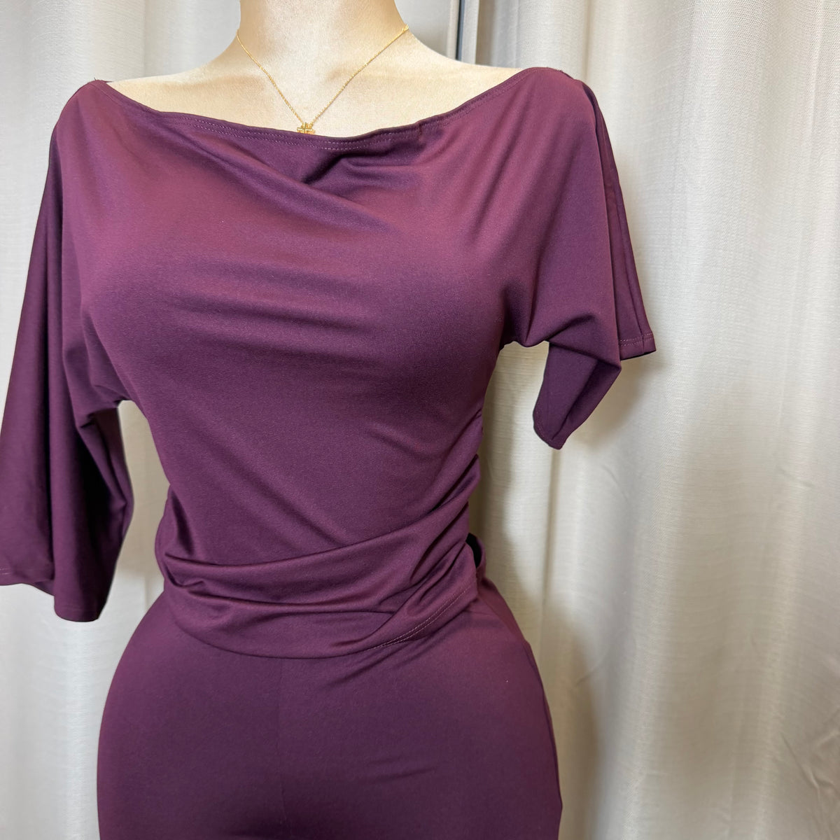 Crop Top Capri set- Plum