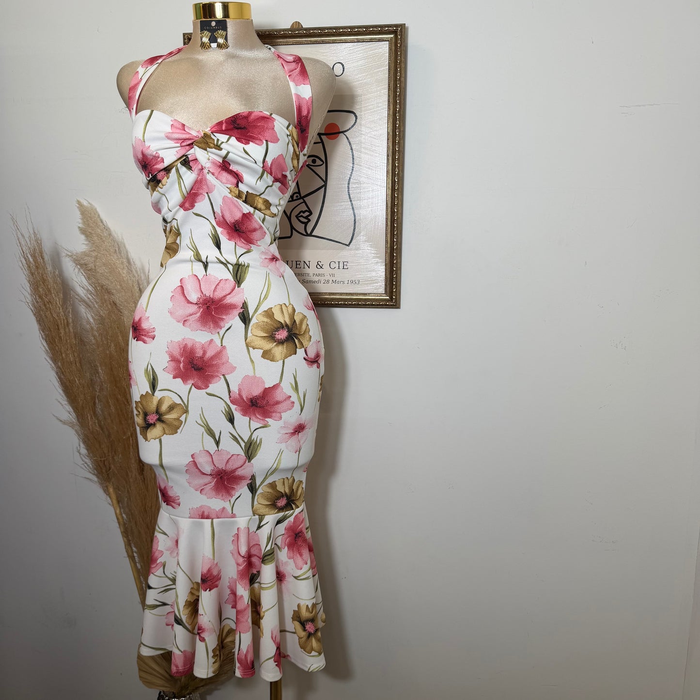 Cielo Mermaid Dress-Flower Print