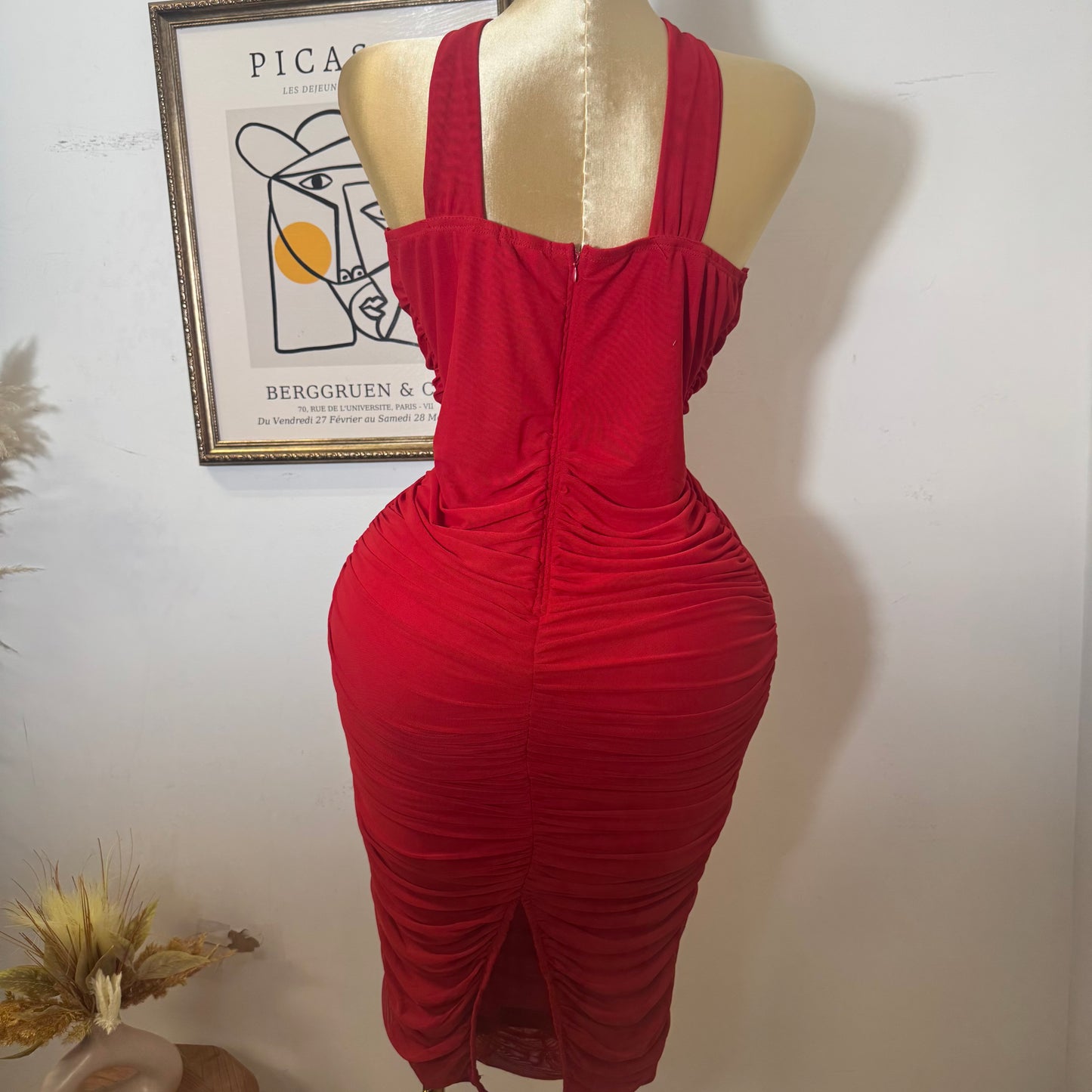 Inara Plus size Dress-Red