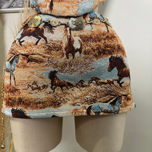 Horse Skirt-Multi Brown