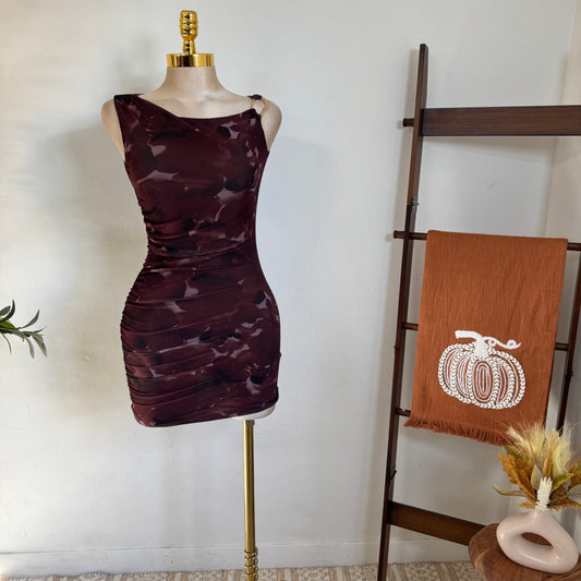 One shoulder Double Layered-Brown